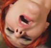 Redhead wants her face to be coated