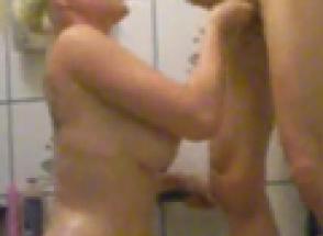 FPS: Hot blonde fucked doggy style and then she takes cum