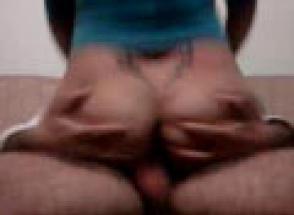 She is bouncing on cock on the sofa